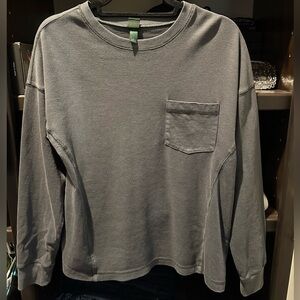 Grey waffle long sleeve top